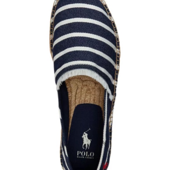 NEW POLO RALPH LAUREN MEN'S Cevio Crest Madras Espadrilles SLIP ON BLUE STRIPE - Picture 6 of 6